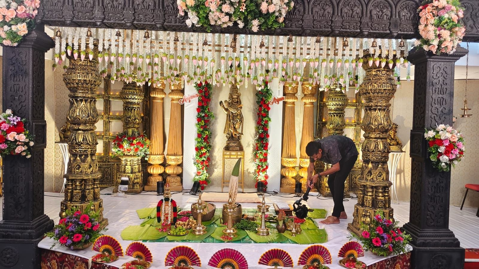 Ground floor auditorium set for a wedding