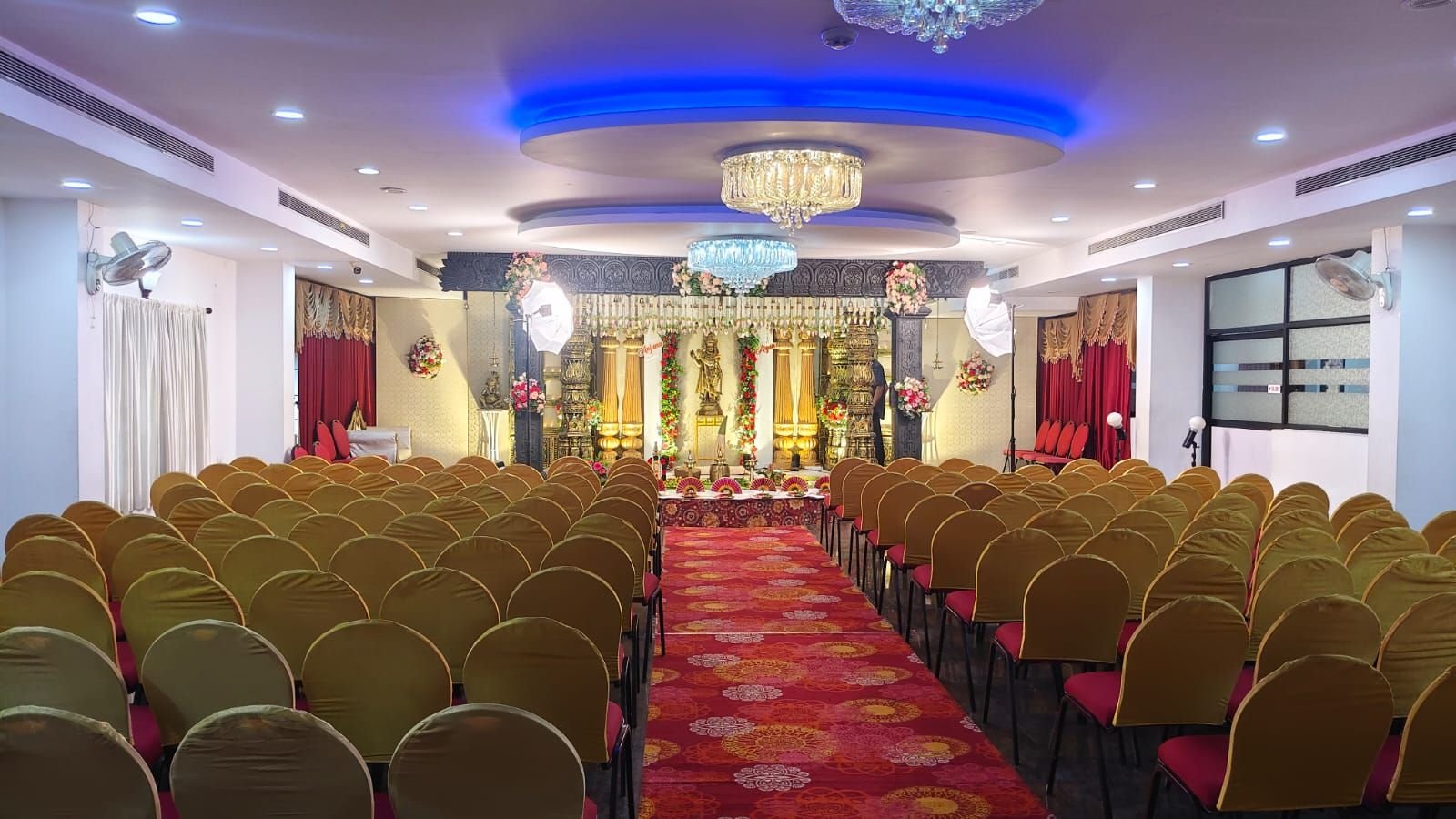 Ground floor auditorium set with chairs