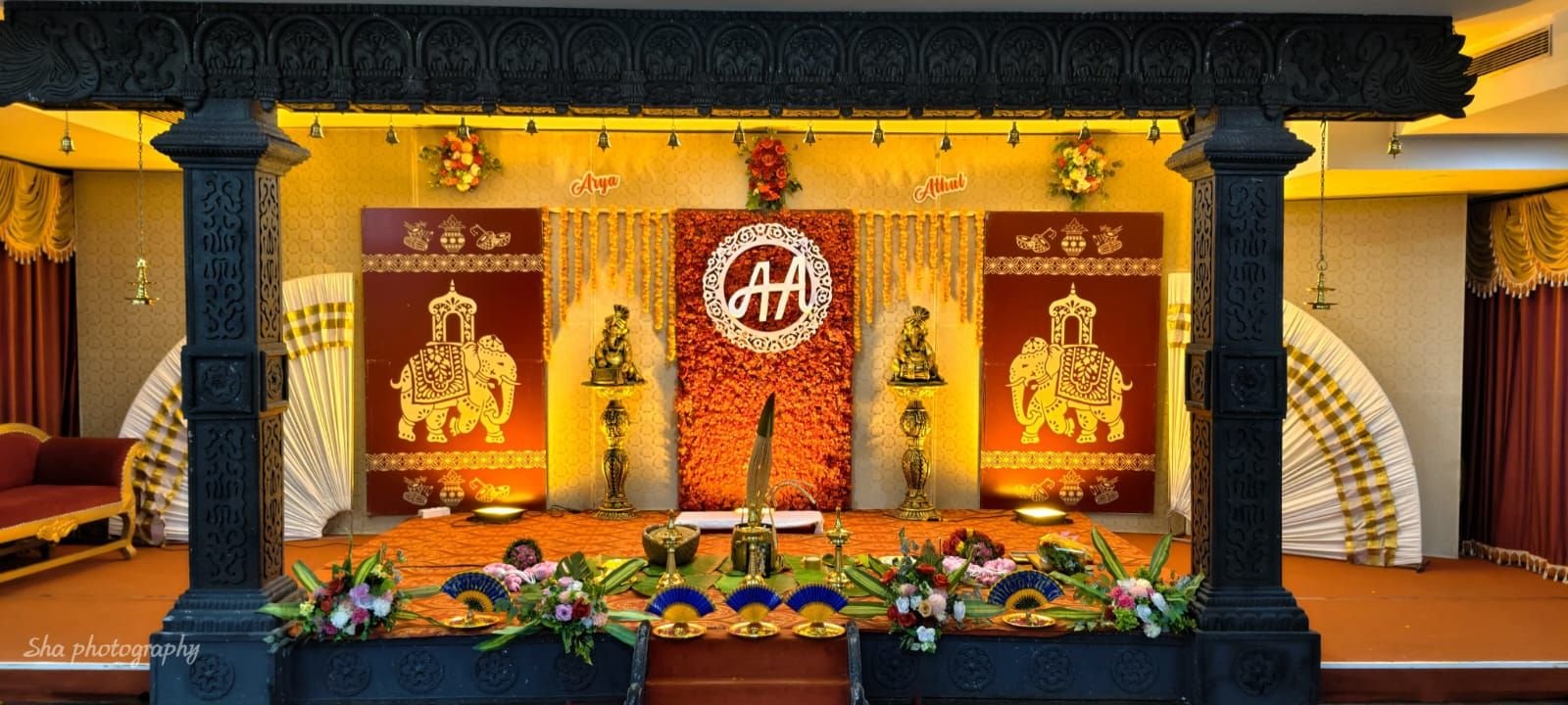 Chandana Inn facade with festive lights