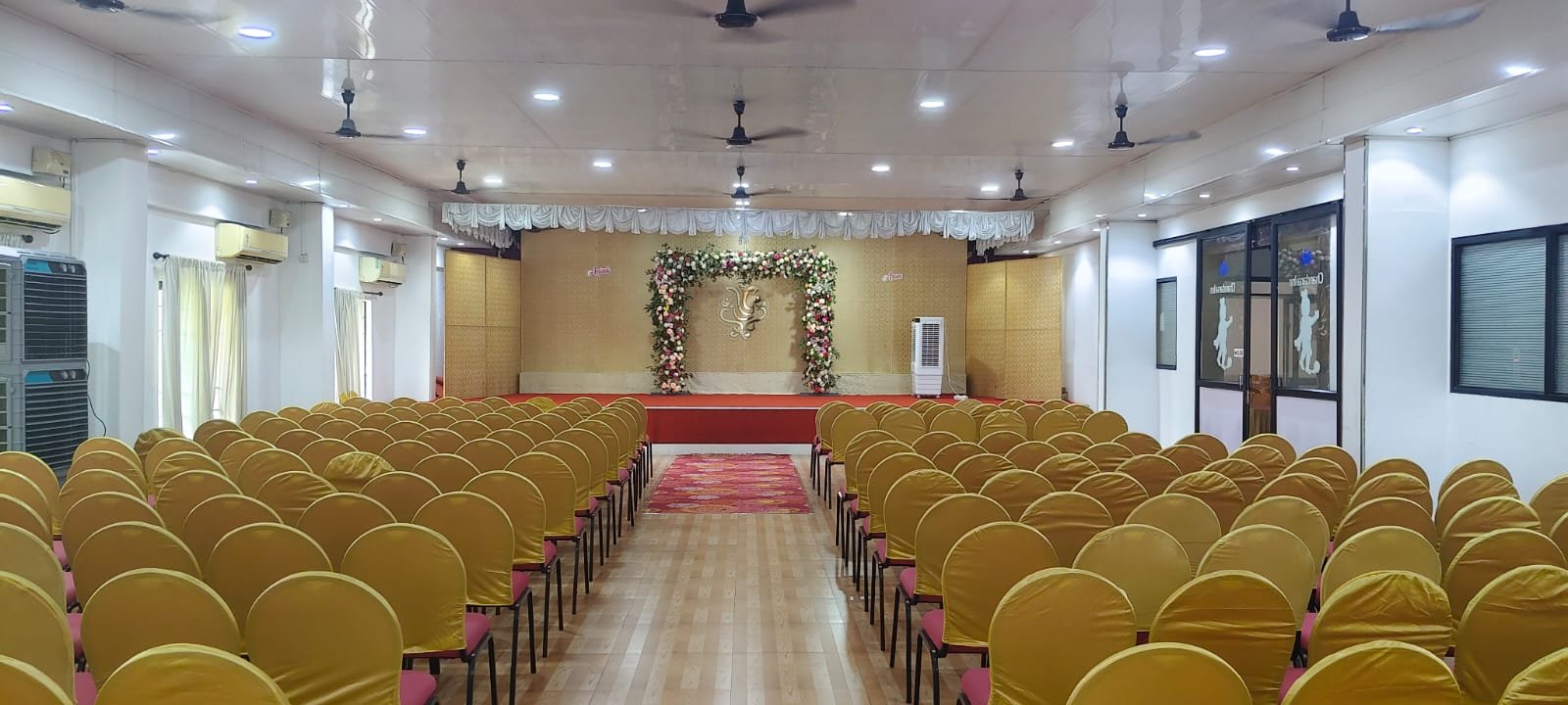 Traditional elephant-motif wedding stage