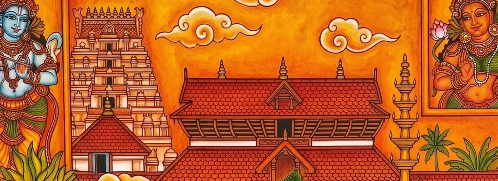 Kerala mural of the Guruvayoor temple
